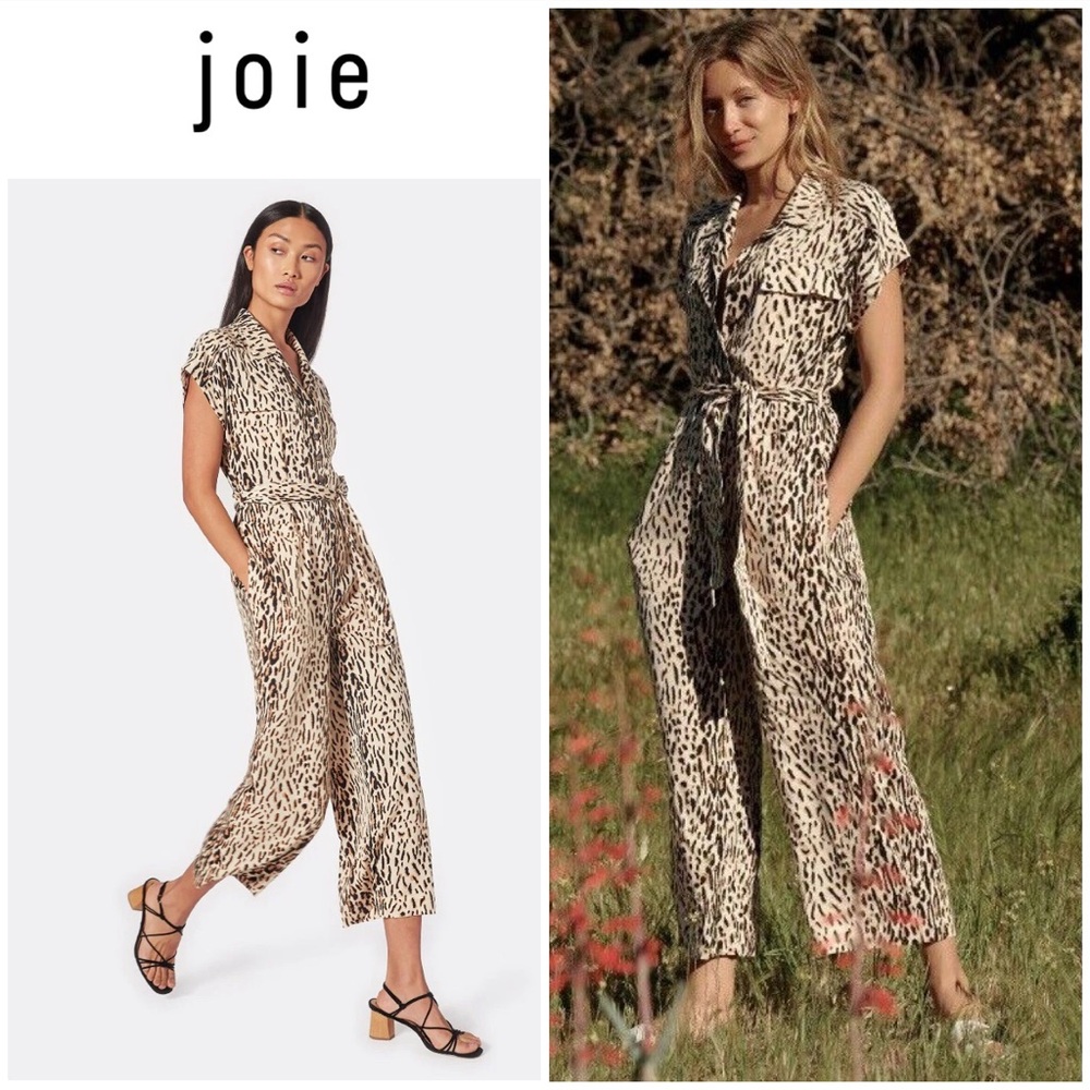 joie ~ Jailee cropped leopard-print twill jumpsuit